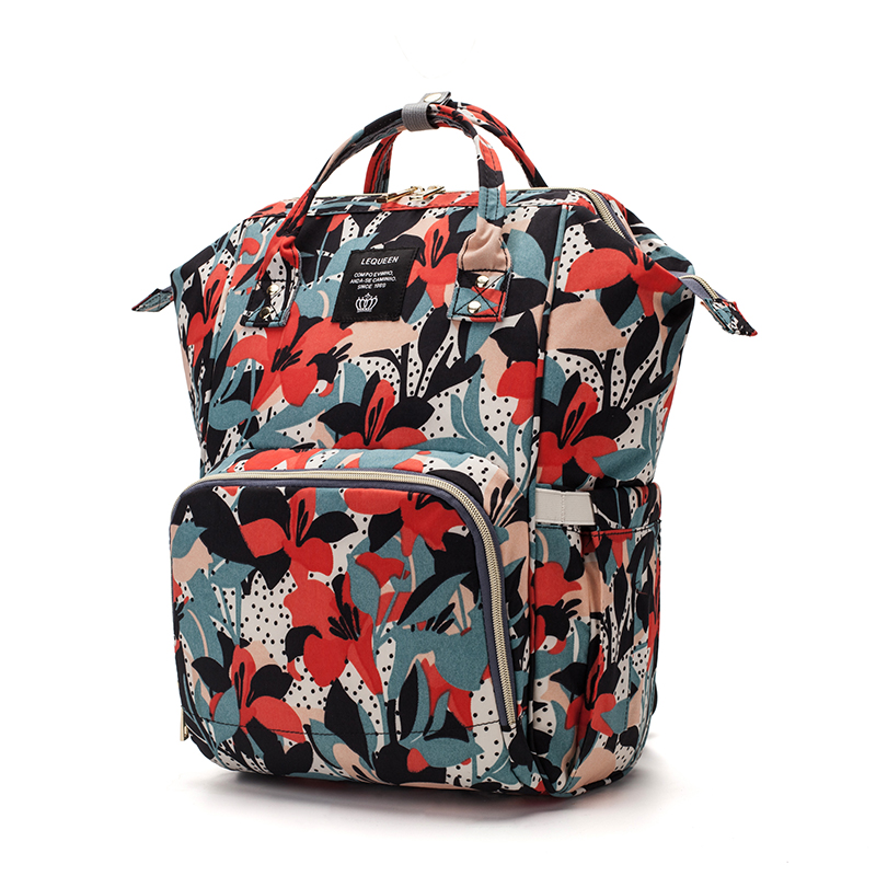 

Floral Printed Diaper Bag Maternity Bags Nappy Bags Outdoor Travel Backpack Large Capacity Baby Care For Stroller
