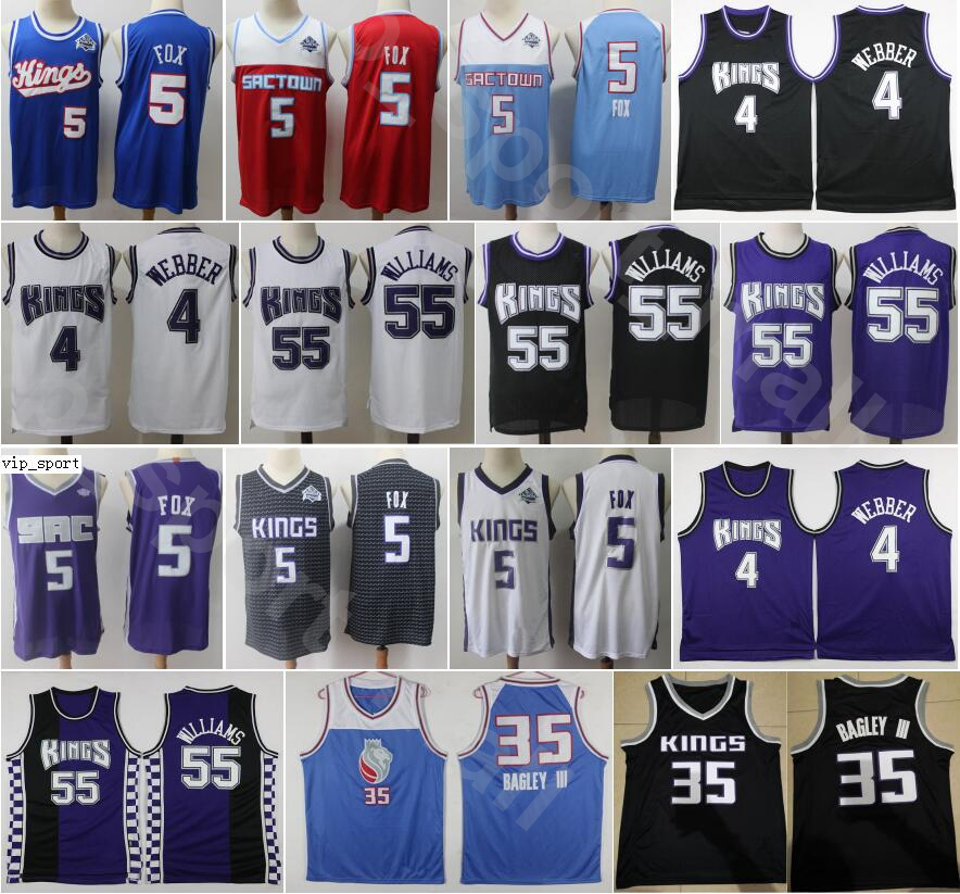 

Men De Aaron Fox Jerseys Basketball Marvin Bagley III Jason Williams Chris Webber Edition Earned City Breathable Black Purple White, 4 black
