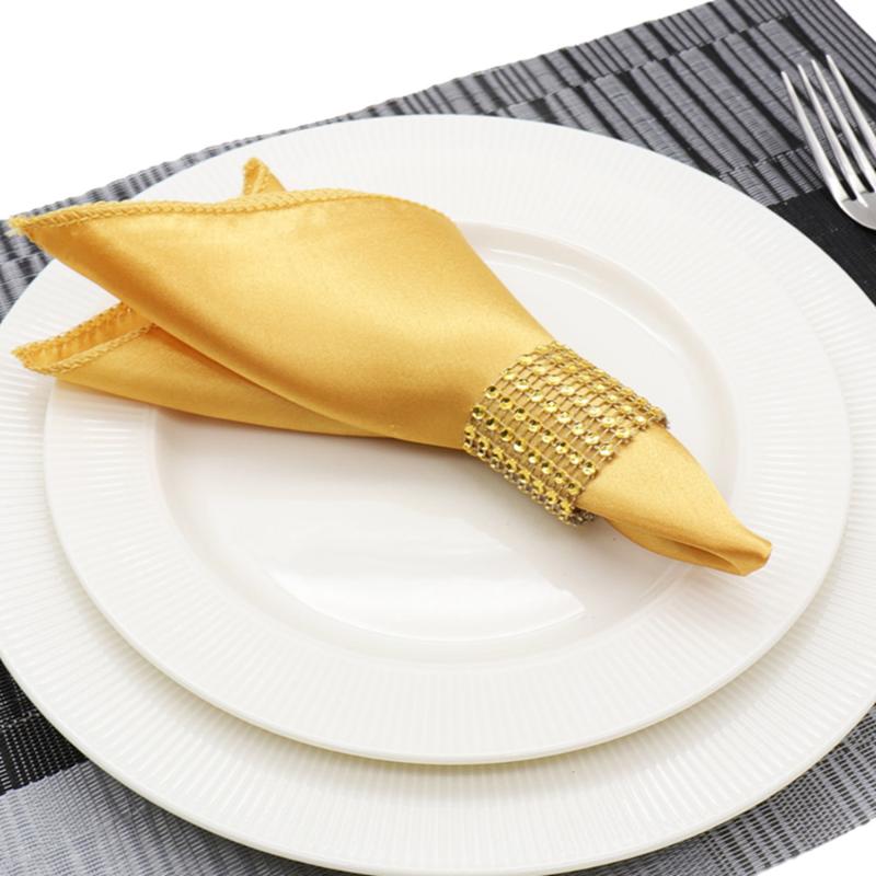 

50 pcs 30cm Square Satin Napkins Solid Handkerchief for Wedding Party Hotel Restaurant Table Decors