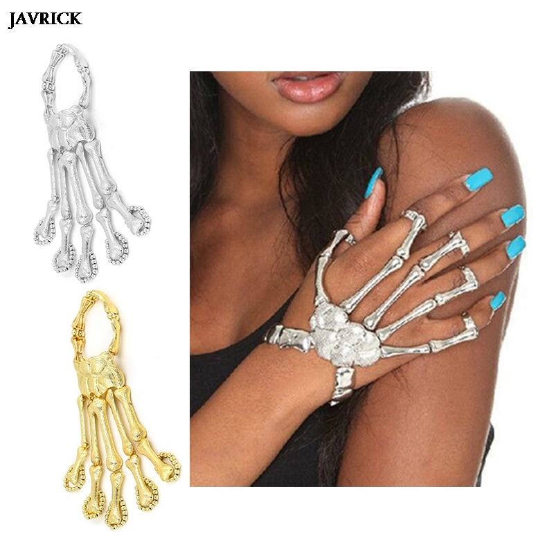 

Halloween Hand Chain Metal Talon Skeleton Finger Bracelet Women Girls Skull Wristband Jewelry Gifts