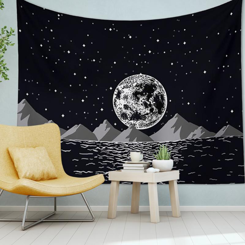 

Moon Printed Wall Hanging Fashion Tapestry Carpet Bedspread Beach Mat Decoration for Household Bedroom Accessories