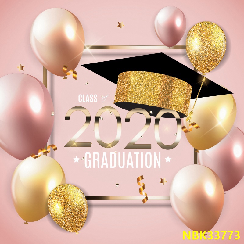 

Laeacco Pink Background For Photography Balloons Graduation Party Of 2020 Bachelor Cap Poster Child Photo Backdrop Photo Studio