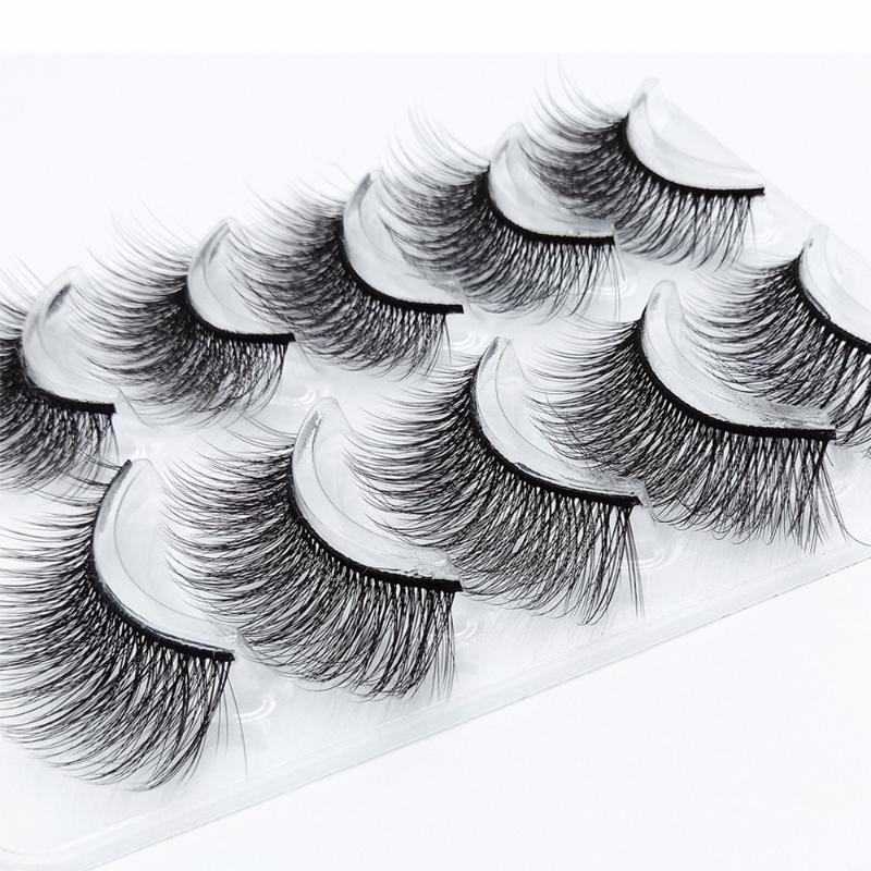 

5 Pairs 3D Faux Mink False Eyelashes Cross Thick Natural Mink Eyelash Extension Handmade Cruelty-free Fake Lashes Makeup Beauty