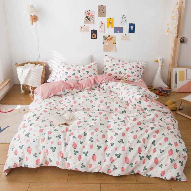 

Papa&Mima Cotton Bedding Set Print Bed Linen (flat Sheet Pillowcase Quilt Cover) Single Double Size, 20203060