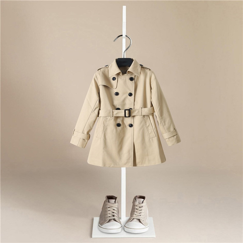 

Baby Girls Trench Coats Double Breasted Jacket for Girls Clothing Brand Tops Kids Windbreaker 2020 Spring Autumn Teens Outerwear, Beige