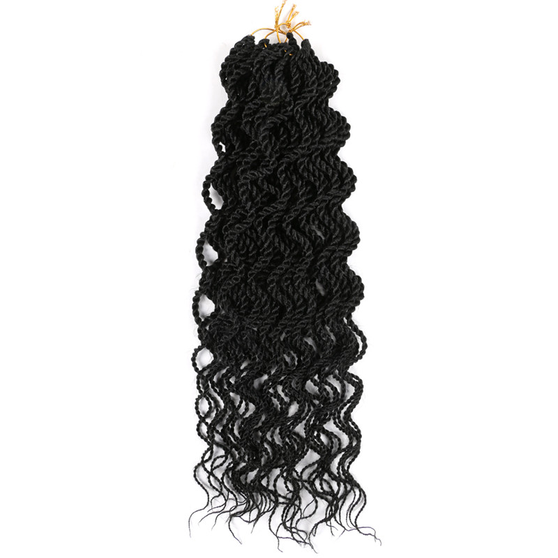 

Synthetic Senegalese Twist Hair crochet 18 inch 12 strands wavy curly Crochet braids Wavy Senegalese Twist 65g/pc, T27