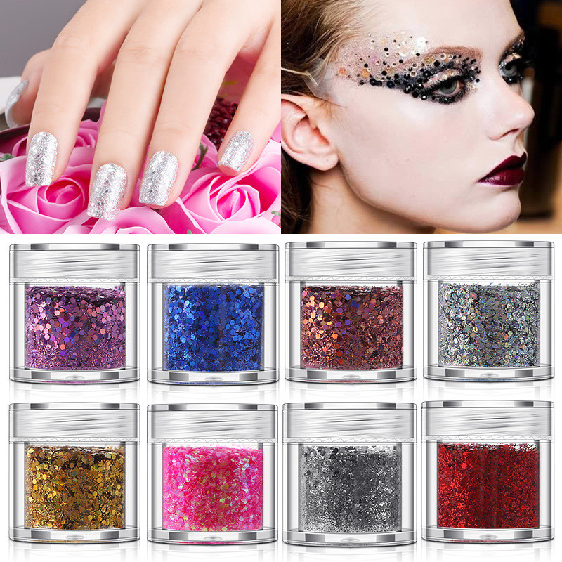 

Shiny Nail Glitter Flakes Sequins Multicolor DIY Nails Art Decoration Gradient Christmas Decor Party Supplies