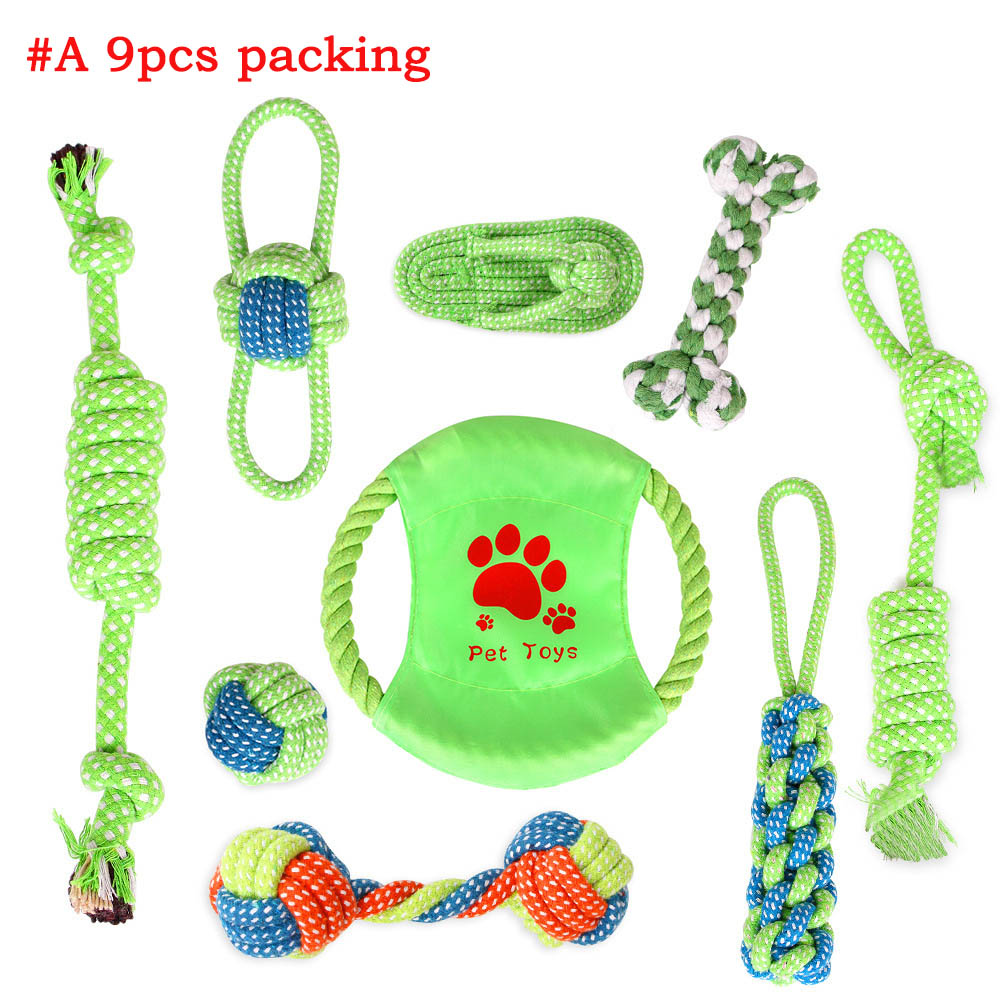 

Pets Cotton Chews Knot Toys colorful Durable Braided Bone Rope Combination Suit Funny dog cat Toy