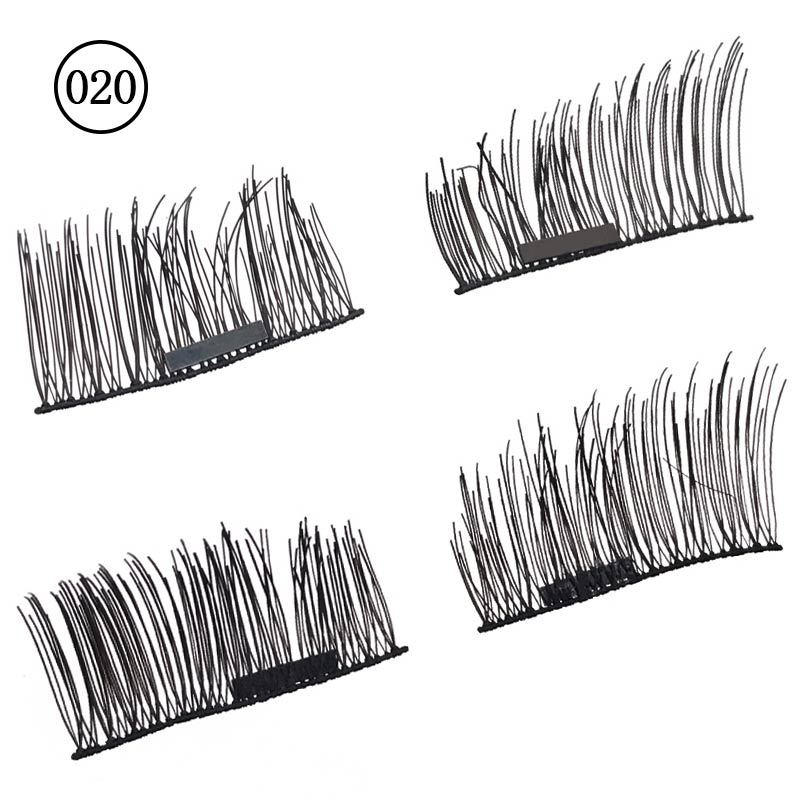 

4pcs/2pairs Magnetic Eyelashes 3D Handmade Mink Reusable Magnet False Eyelashes Triple Natural Long Soft Hair Magnet Eye Lashes