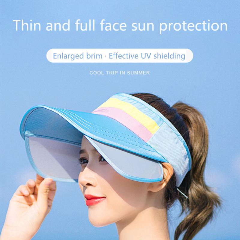 

Women UV Protection Sun Hat Empty Open Top Elastic Running Casual Retractable Pull Plate Outdoor Sports Sweat Absorb Visor Cap, Rose red