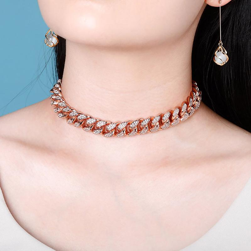 

Luxury Cuba Chain Necklace Copper Material Micro Wave Iced Out Zirconial Hip hop Jewelry Accessories gift for Men