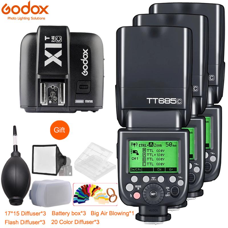 

3x Godox685685C685N685S685F685O 1/8000sL Flash Speedlite with X1T Trigger for Fuji