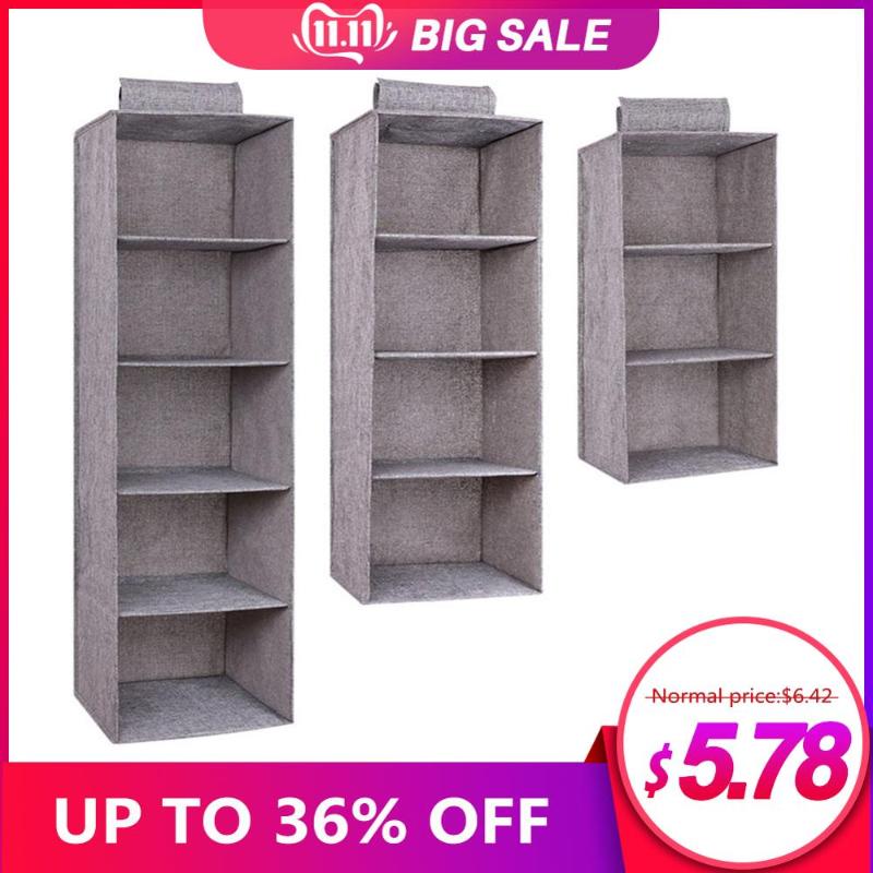 

Gray 3/4/5 Layers Interlayer Drawer Type Wardrobe Hanging Storage Bag Organizer Debris Storage Box Hanger, Light grey drawer