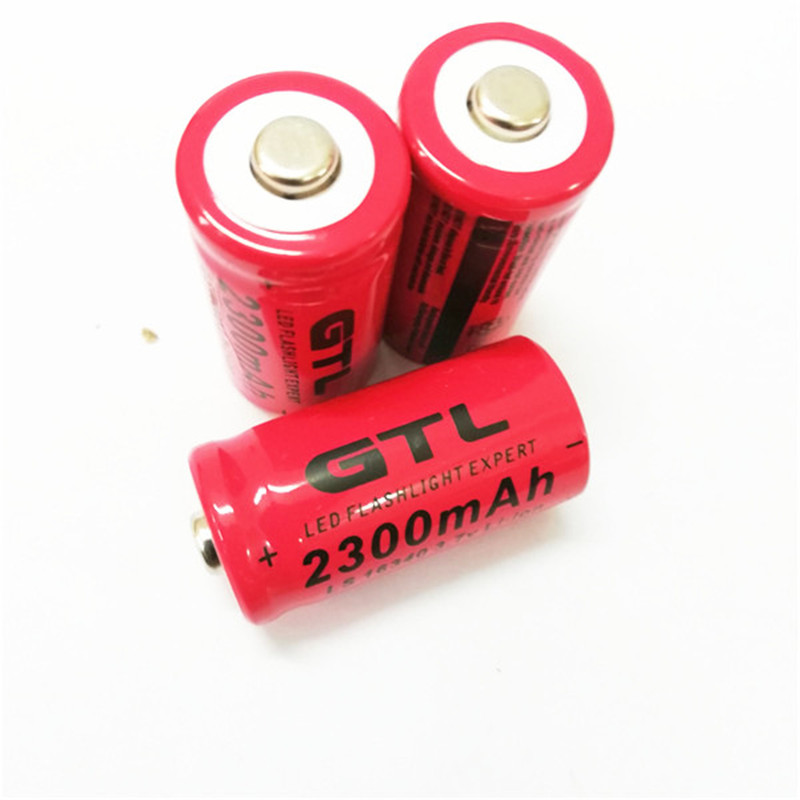 

CR123 /GTL 16340 2300mAh 3.7V Rechargeable lithium battery Free shipping