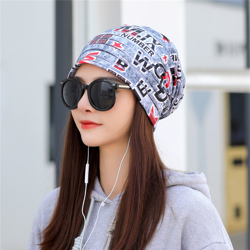 

Hat female Korean version of the trendy casual Baotou cap spring fashion hooded cap multi-purpose turban double-layer warm c