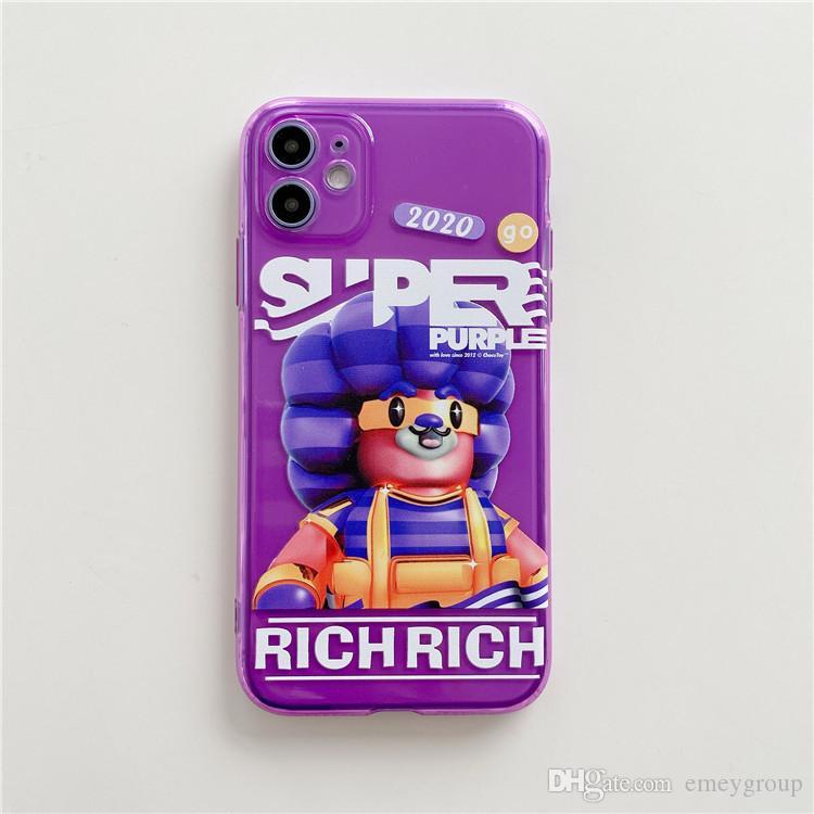 

New Cartoon fluorescent RICH mobile phone case for iphone SE 2020 7 8 TPU case for iphone 11 pro max xs max xr anti-knock cover