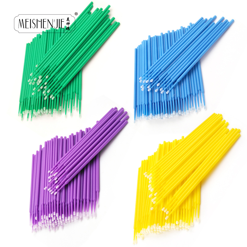 

100PCS Disposable Make Up Eyelashes Mini Individual lashes Applicators Mascara Brush Lash Extensions Cotton Swab wholesale price