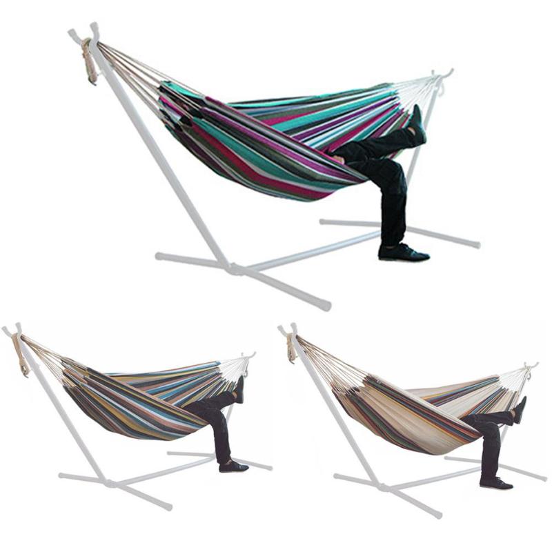 

Tents And Shelters Thicken Canvas Garden Swing Hammock Without Stand Safe Swinging Stripe For Sleeping Outdoor Camping Travel Beach