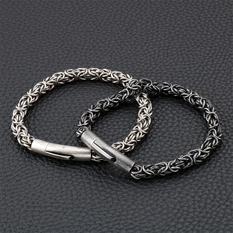 

New cross-border men's titanium steel hand-woven fashion bracelet