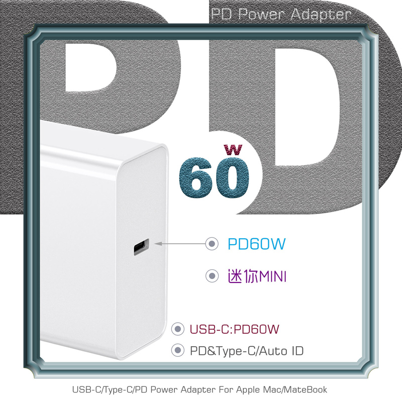 

60W PD QC4.0 3.0 Fast Charger for Computer USB Type-C Quick Charge Travel Adapter Charger