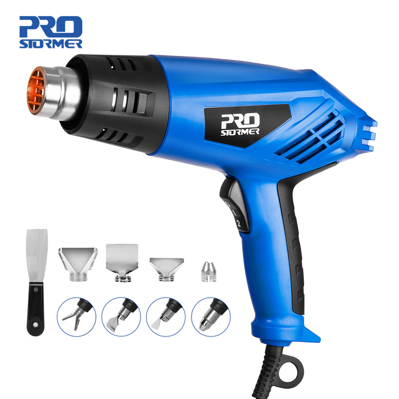 

2000W Heat Gun Variable 2 Temperatures Electric Hot Air Gun with Four Nozzle Attachments Industrial Power Tool by PROSTORMER