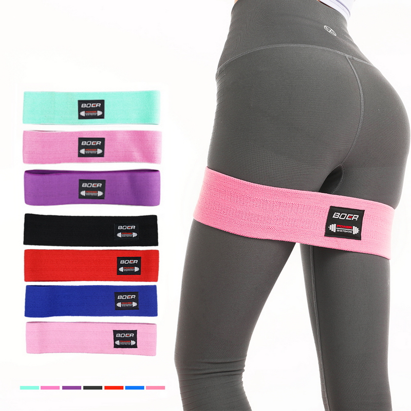 

1PC Hip Band Cotton Yoga Resistance Band Wide Booty Exercise Legs Loop For Circle Squats Training Anti Slip Rolling