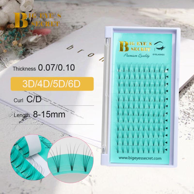 

Big eye's secret 3d/4d/5d/6d Premade Russian Volume Fans Faux Mink Eyelashes Short Stem Lash Pre made Eyelash Extensions