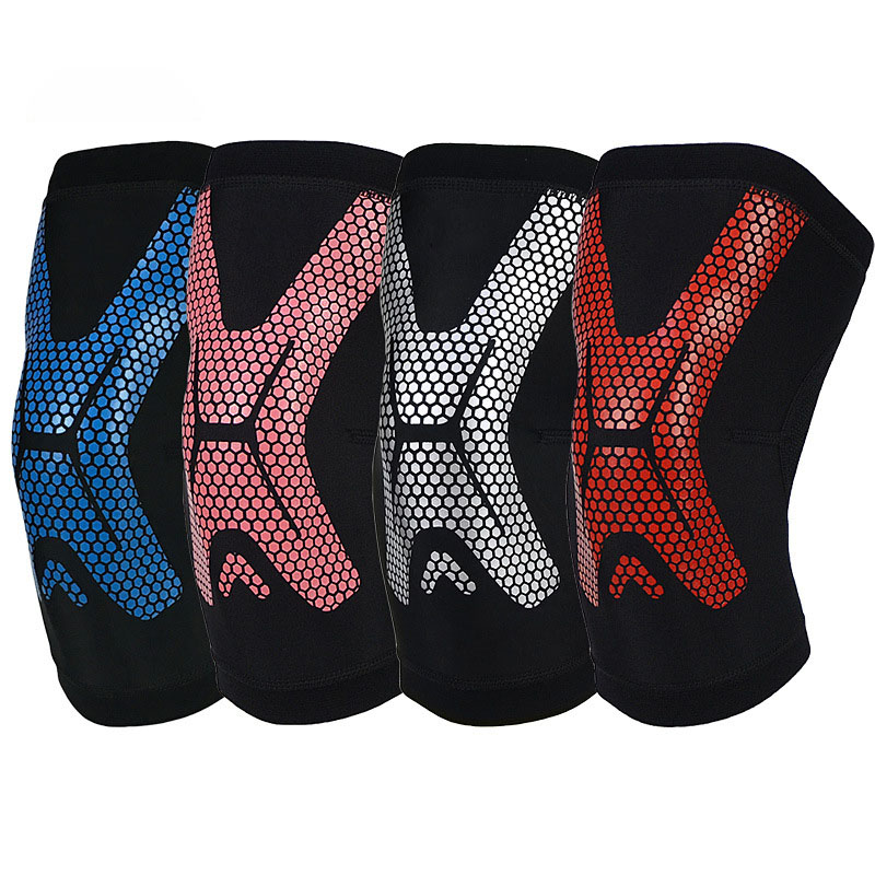 

1PC New Sports Breathable Knee Pad Elastic Fitness Knee Sleeve Gym Fitness Running Basketball Volleyball Brace Support Protector, Silver and black