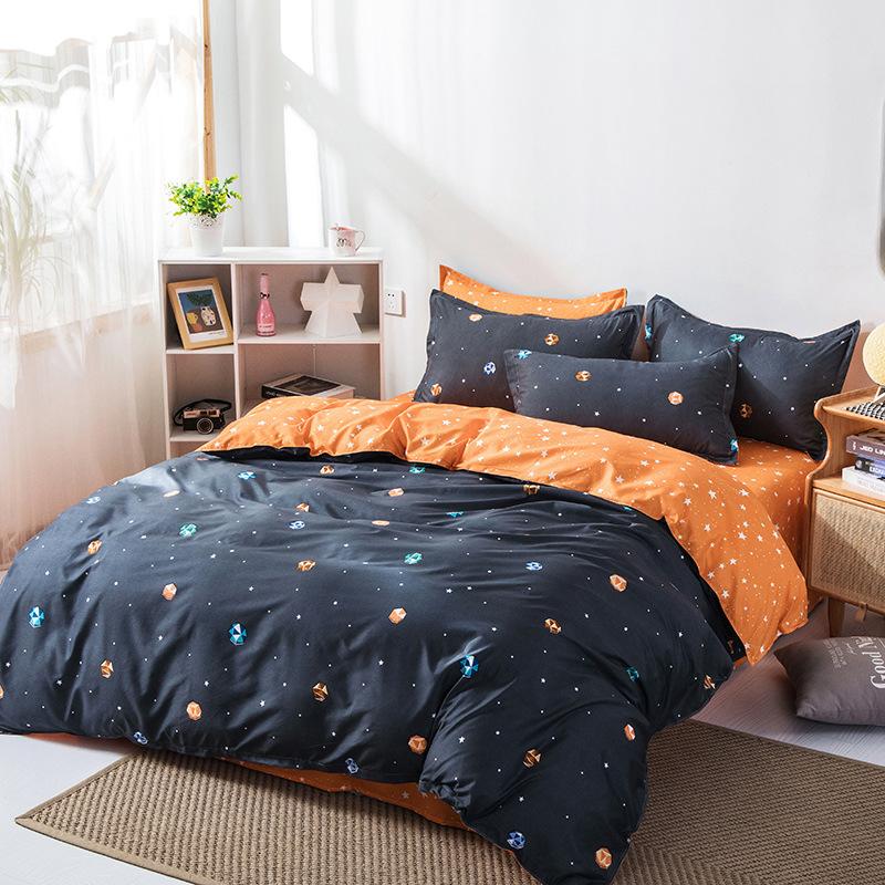 

Starry Sky Print 4pcs Bed Cover Set Kid Boy Girl Duvet Cover Adult Child Bed Sheets And Pillowcases Comforter Bedding Set J059, 2tj-61047-003