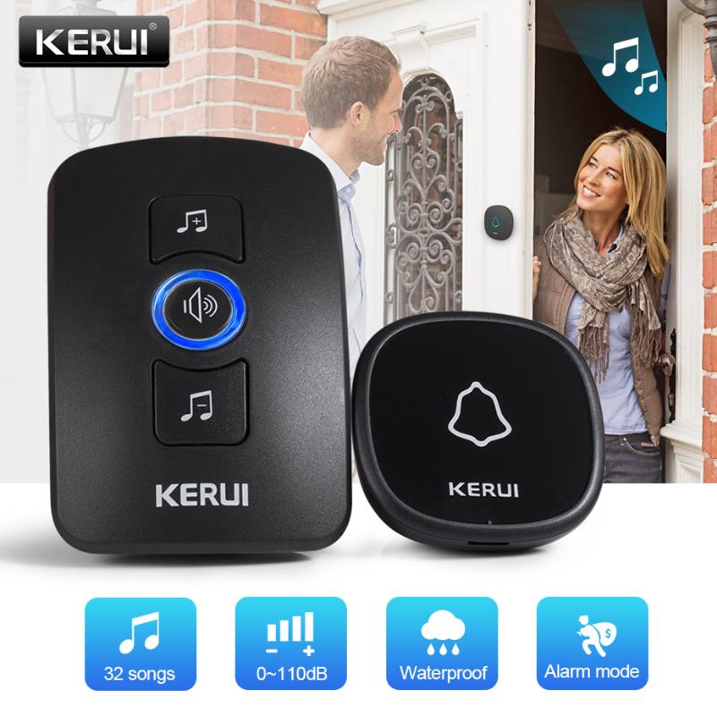 

KERUI M525 Wireless Doorbell Waterproof Touch Button Home Security Welcome Smart Chimes Door bell Alarm LED light 32 Songs