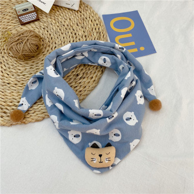 

Childrens Trendy Triangle Scarf 2020 New Girls Cartoon Print Scarf Kids Cute Polka Dot Print Scarves Wholesale Hot Sell Baby Warm Scarves, Color1
