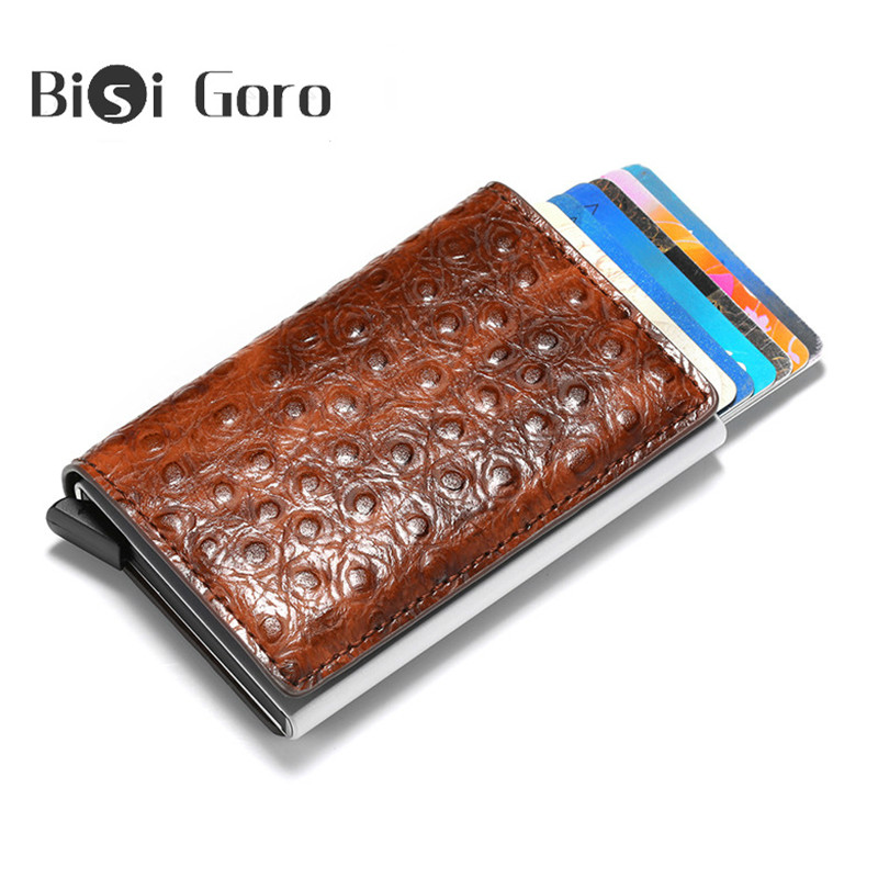 

BISI GORO 2020 Casual Protector Smart Wallet Metal Aluminum Box Slim Card Holder Men and Women Unisex ID Holder Card Case, Blue zf004