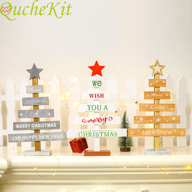 

Christmas Decorations 2021 Merry Tree Decoration Stars Desktop Ornamants Wooden Docoration Years Party Decor