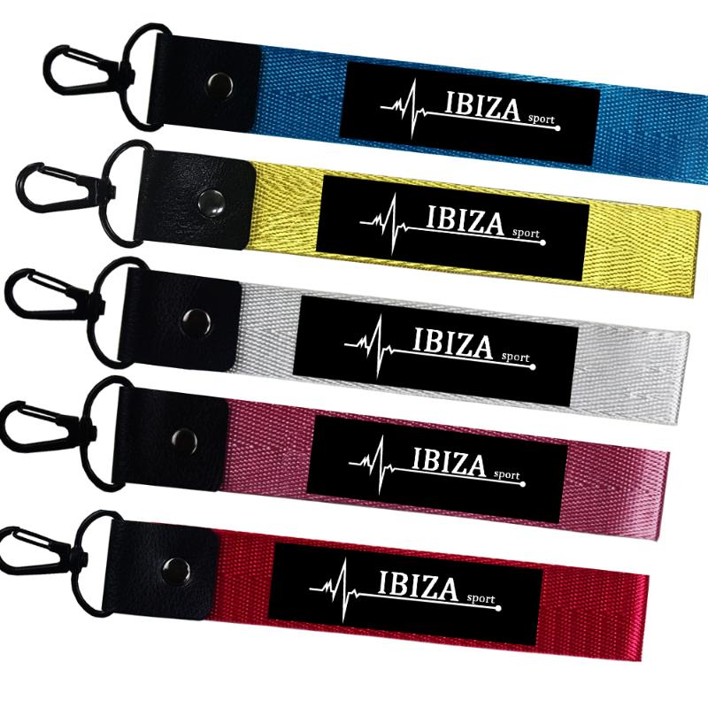 

New Car Keychain Motorcycle Key Strap keycord ID Card Phone Lanyard Badge Jewelry Keyring For SEAT IBIZA 6j 6l fr 6f accessories