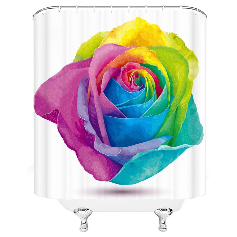 

Rose Waterproof And Mildew Proof Fabric Shower Curtain Bathroom 72 "x 72" w / 12 Hook Free Delivery