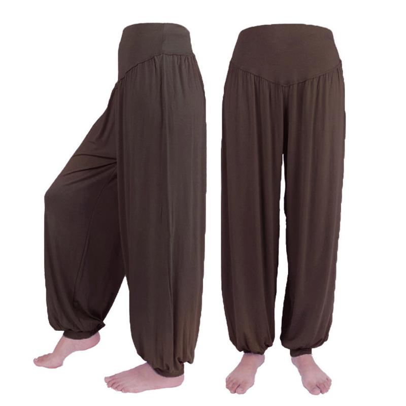 

Sports Pants Loose Yoga Leggings Womens Mid Elastic Waist Gym pants Solid Loose Breathable Sportspants