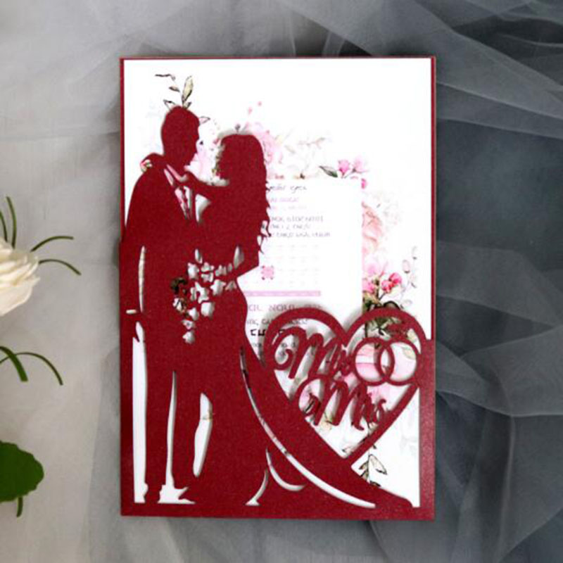 

100pcs/set European Style Valentine's Day invitation Card Hollow out Luxury Wedding Greeting Card Birthday Party Supply
