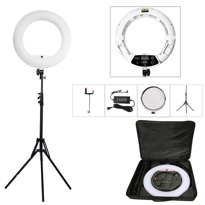

LED Ring Light Lamp 96w Yidoblo FD-480II 18inch Makeup LED Studio Video Light Lamp Photographic Lighting 5500k with Tripod Bag