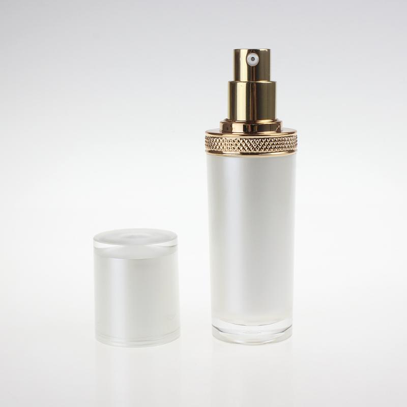 

1OZ Acrylic Lotion Pump Pearl White Container,30ml Empty Sun Cream Bottle