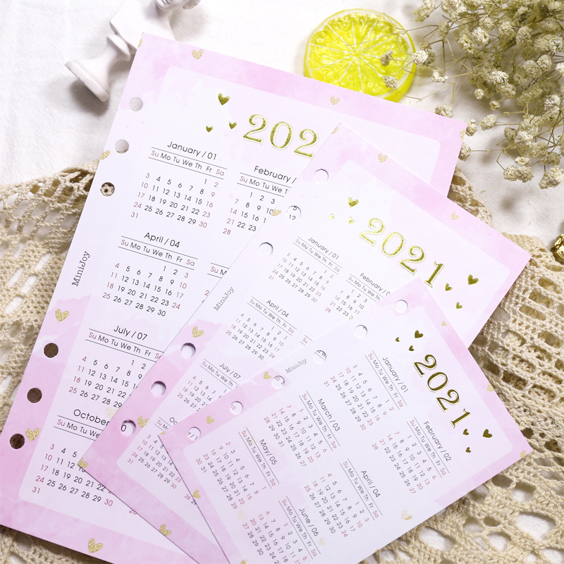 

Fromthenon Cute 2021 Year Calendar Index Divider for 6 Ring Binder Planner Agenda Organizer Notebook Accessories Stationery A5A6