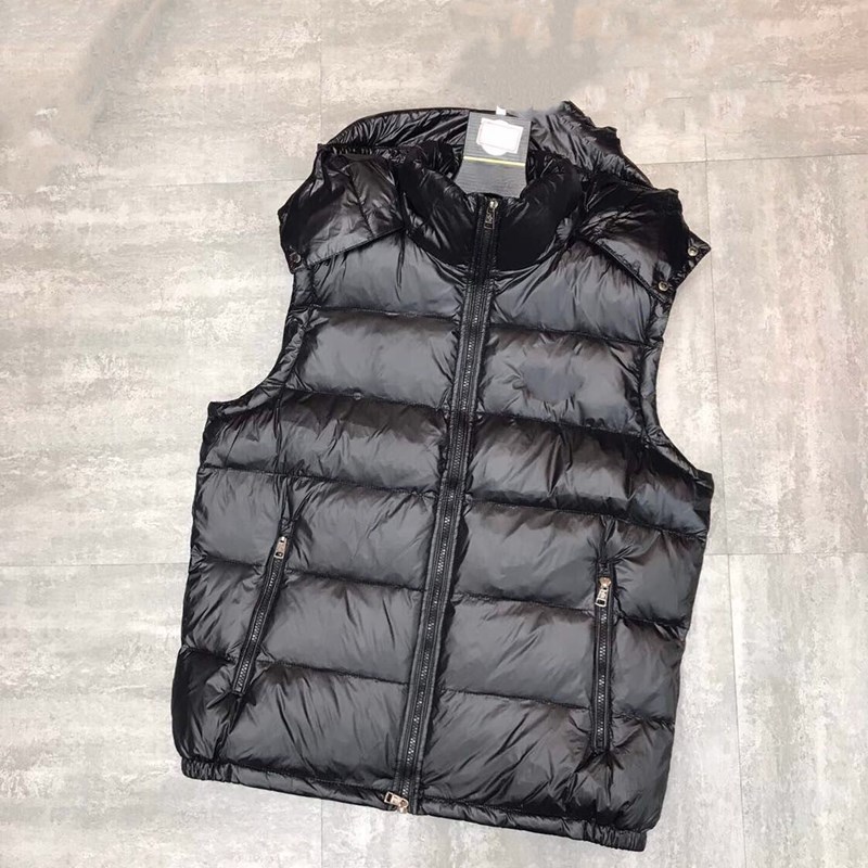 

2020 Goose Down Jacket Winter Jacket Hooded Down Fashion Thick Long Puffer Jacket Mens Winter Coats Parka Vest, Black