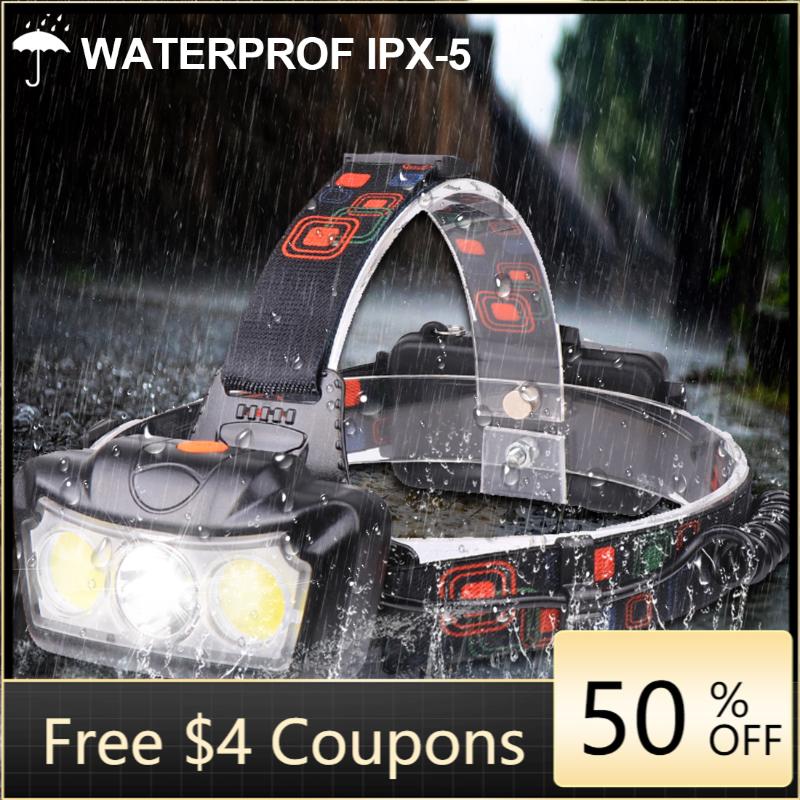 

headlamp headlight led T6 COB head torch head light super bright waterproof headtorch lamp