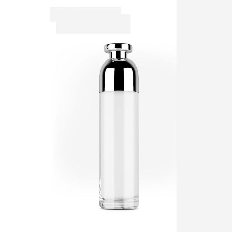 

50ml 12pcs/lot Gorgeous White Makeup Tool Empty Acrylic Lotion Bottle Refillable Travel Acrylic Vacuum Squeeze Pump Bottle