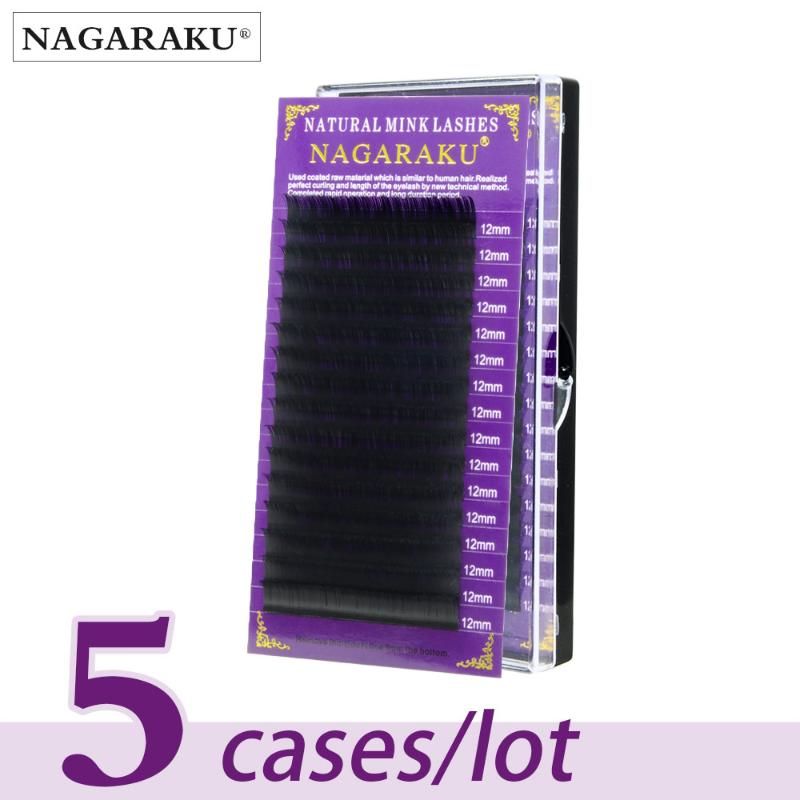 

NAGARAKU 5 cases/lot High quality mink eyelash extension,individual eyelashes natural eyelashes make up fake false