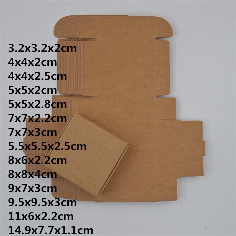 

34 sizes Kraft paper box 50pcs Handmade soap gift packaging box DIY wedding Decoration Small jewelry packing craft cardboard