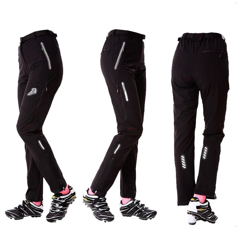

High Quality Spring Autumn Outdoor Sport Pants Long Breathable Reflective Cycling Pants Quick Dry Warning Zipper Waterproof Pant, Chen xi woman