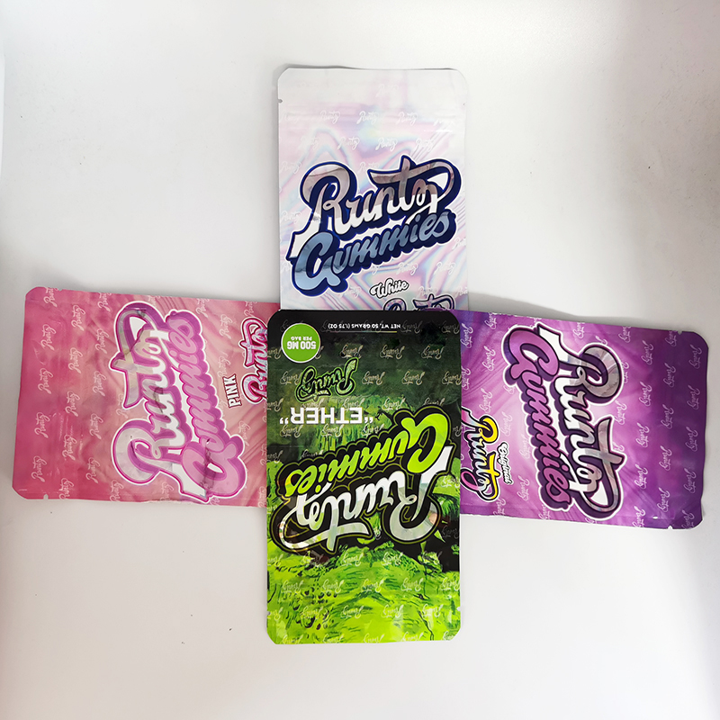 

Runtz Gummies Bags Gummy Mylar Bag Retail Zipper Lock Bags Edible 500MG Dampproof Smellproof Candy Sweet Bags 4 Styles Custom Printed Bag