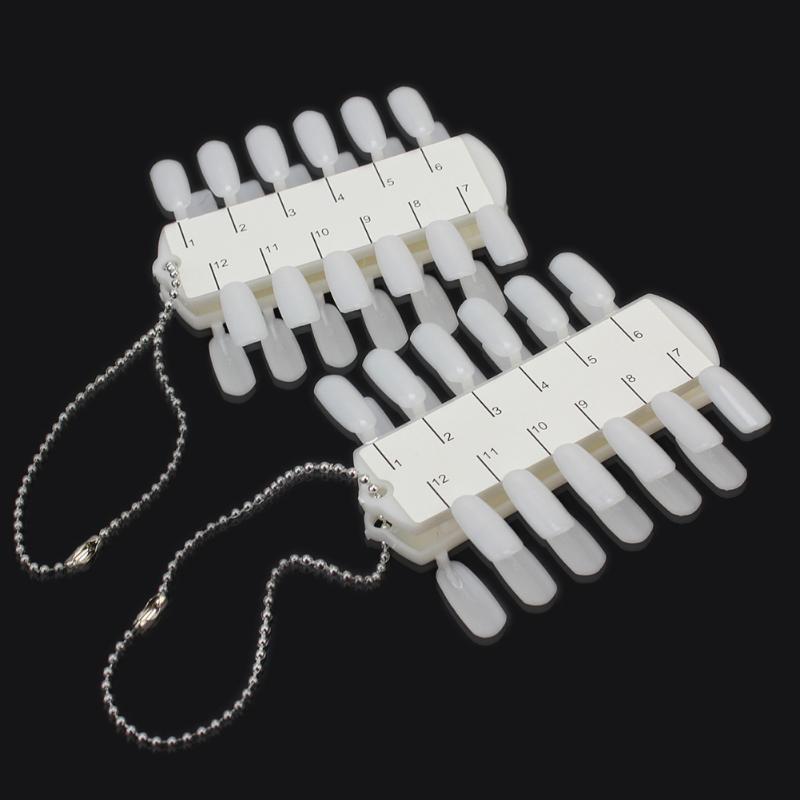 

Creative 48 Tips Salon DIY Design Practice Display Palette Chain Portable Polish Nail Art, As pic