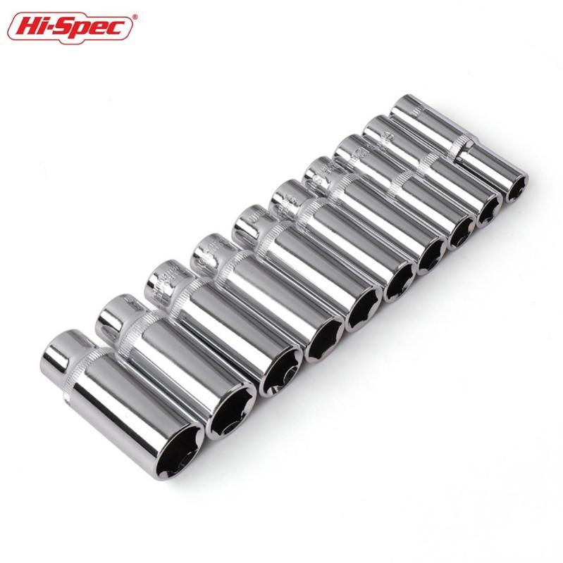 

Hi-Spec 3/8 inch Deep Long Socket Set CRV 10-19mm Deep Socket Adapter for Torque Ratchet Wrench Spanner Repair Hand Tool