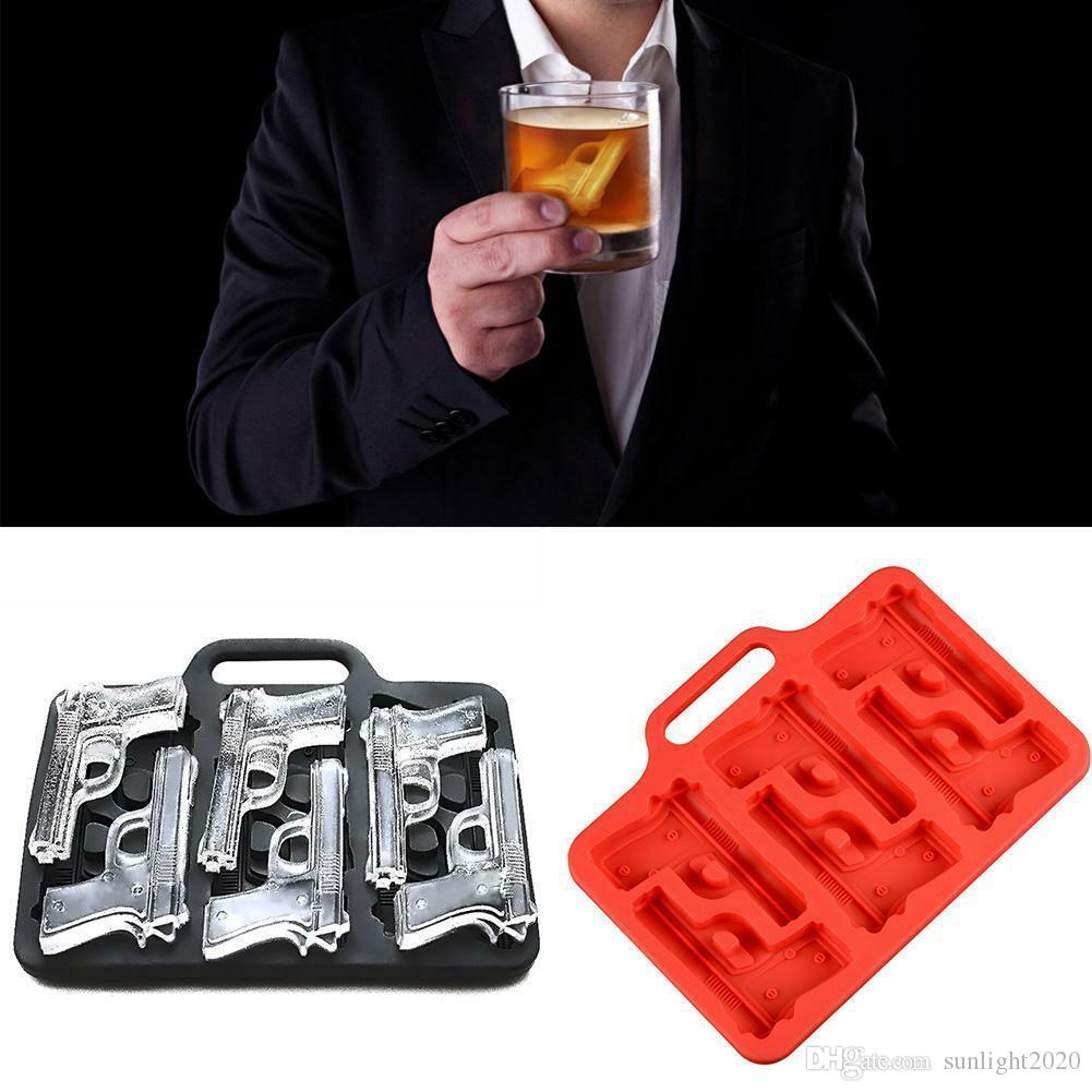 

DIY Silicone Ice Drink Tray Cool Cube Pistol Shape Mold Maker Freeze Mould